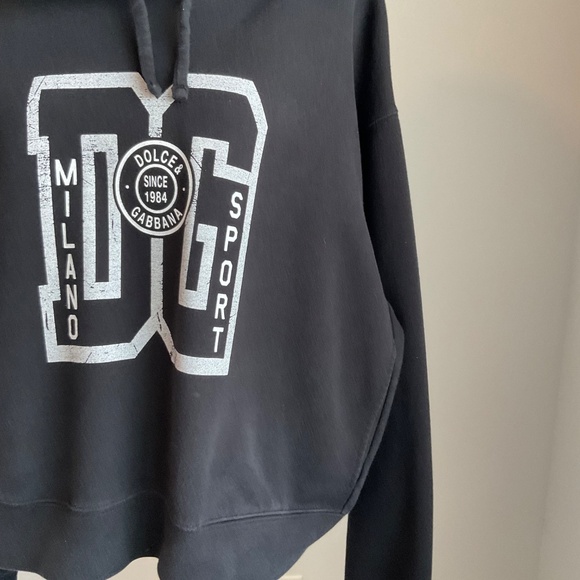 Dolce and Gabbana Black Cropped Sweatshirt SZ L - Picture 9 of 13